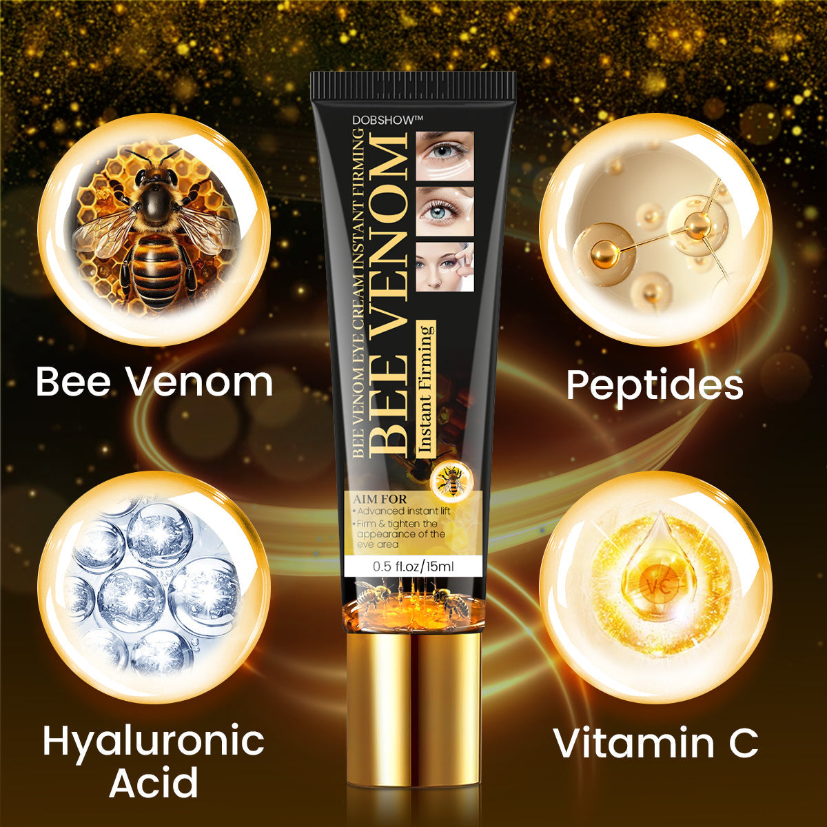 BeeLuxe™ Augencreme mit Bienengift für sofortige Straffung und Depuffing