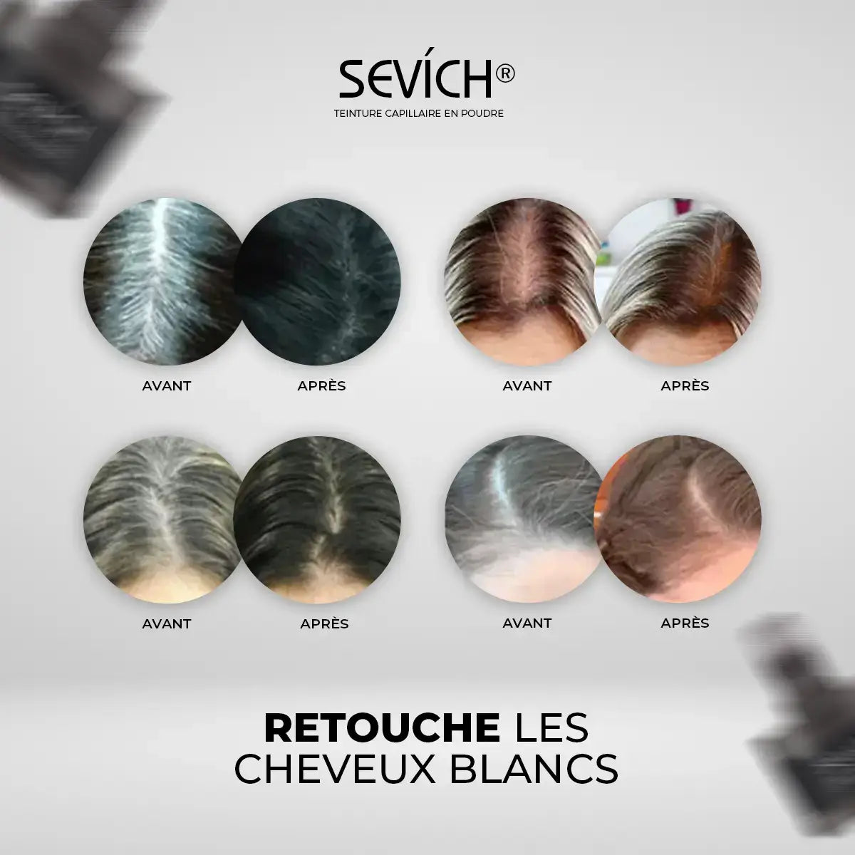 Teinture capillaire en poudre Sevich™ - couvre tous les cheveux gris