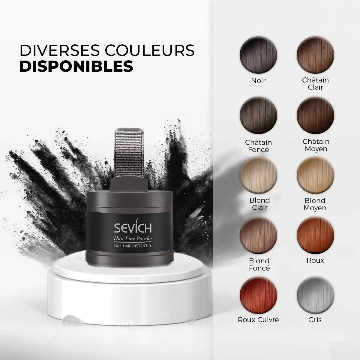 Teinture capillaire en poudre Sevich™ - couvre tous les cheveux gris