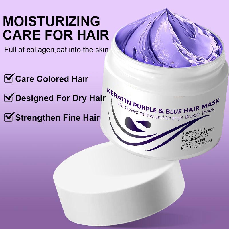 Masque capillaire à la kératine violette