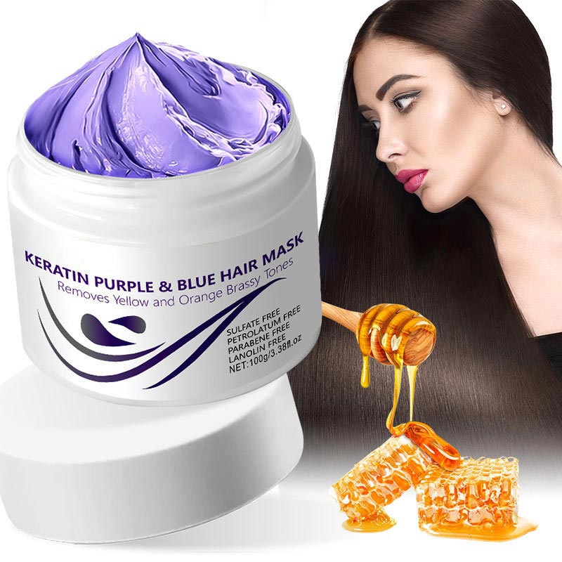 Masque capillaire à la kératine violette